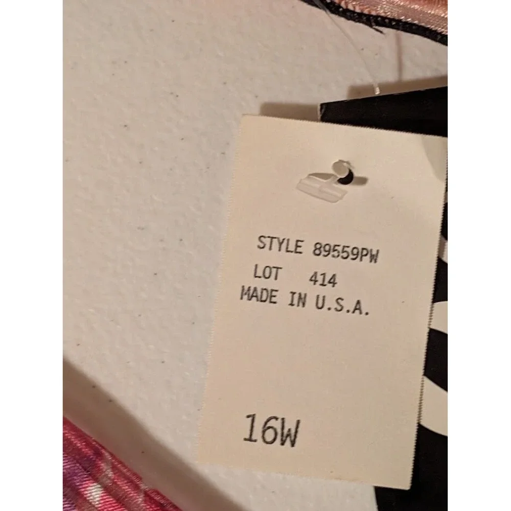 Over & Under‎ Sheer Floral Pleated Blouse 16W Long Sleeve Made in USA NOS - Picture 2 of 3